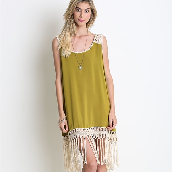 Umgee Dresses & Skirts - 🍁🍁🍁NWT Olive Tassle Dress
